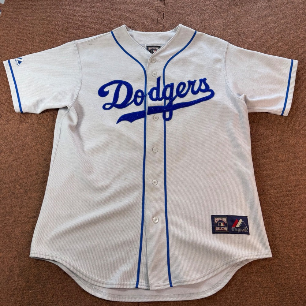 Majestic Cooperstown Collection Jackie Robinson Dodgers Jersey 42 Grey Mens XL